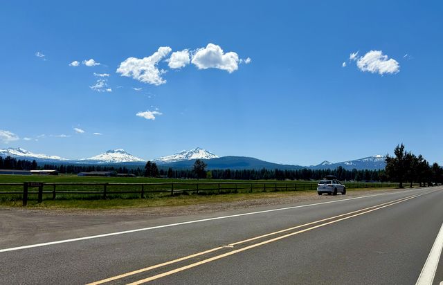 The Three Sisters mountains view from Sisters, Oregon itself